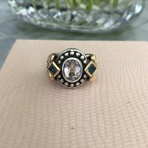 14k and sterling silver ring blue topaz lavender